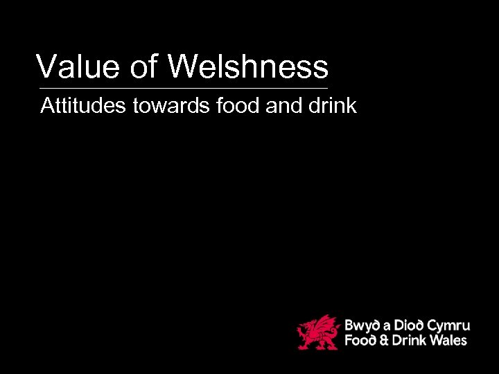 Value of Welshness Attitudes towards food and drink 