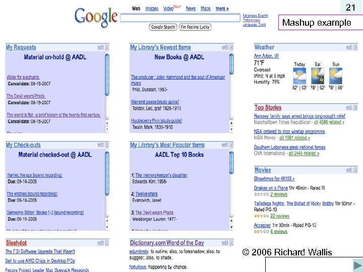 21 Mashup example © 2006 Richard Wallis 