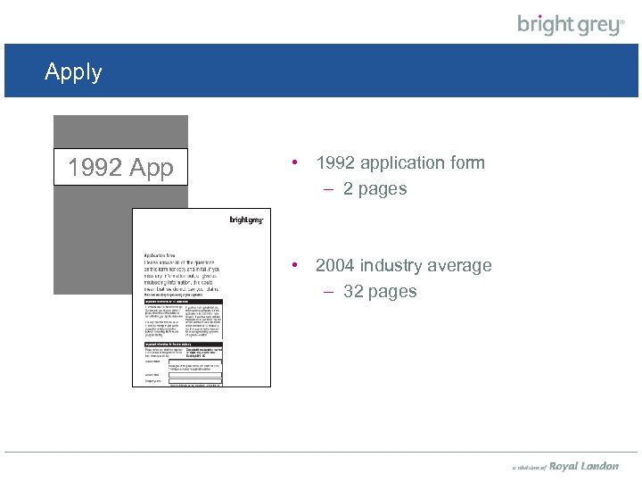 Apply 1992 App • 1992 application form – 2 pages • 2004 industry average