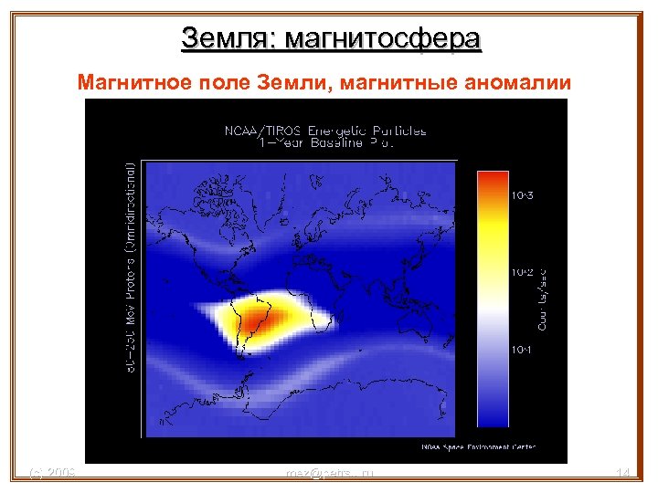 Земля: магнитосфера Магнитное поле Земли, магнитные аномалии (с) 2009 mez@petrsu. ru 14 