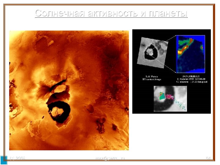 Солнечная активность и планеты (с) 2009 mez@petrsu. ru 64 