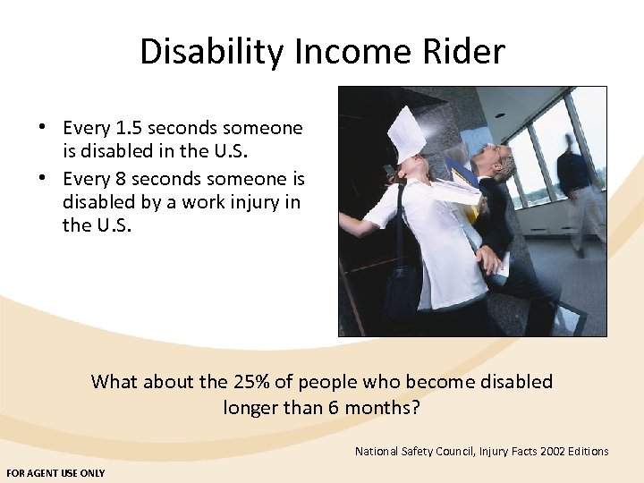 Disability Income Rider • Every 1. 5 seconds someone is disabled in the U.