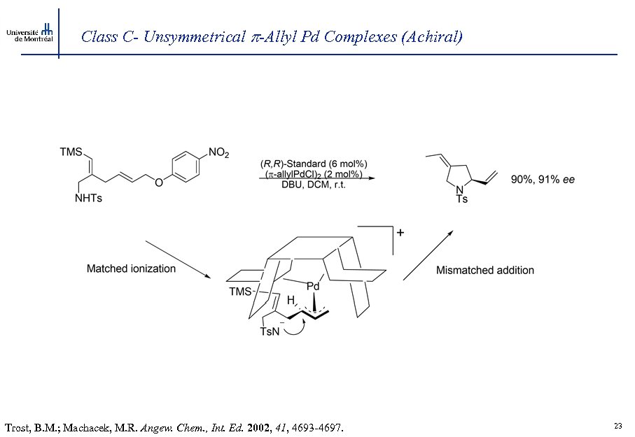 Class C- Unsymmetrical -Allyl Pd Complexes (Achiral) Trost, B. M. ; Machacek, M. R.