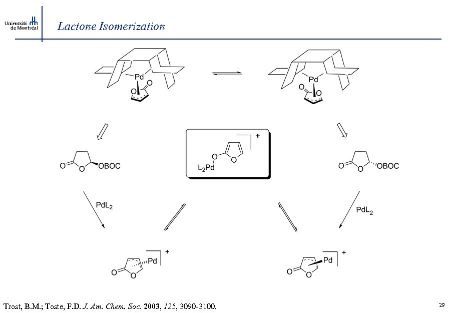 Lactone Isomerization Trost, B. M. ; Toste, F. D. J. Am. Chem. Soc. 2003,