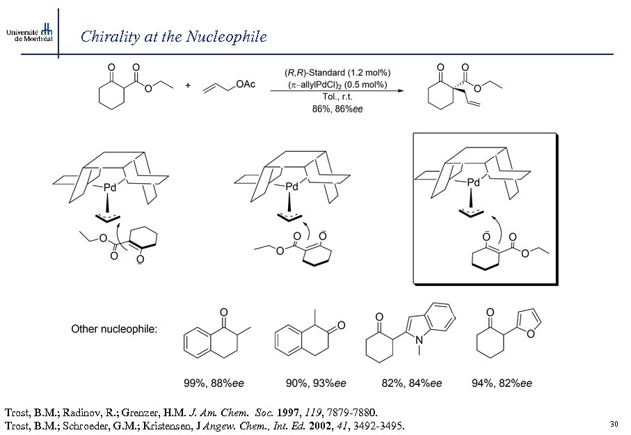 Chirality at the Nucleophile Trost, B. M. ; Radinov, R. ; Grenzer, H. M.