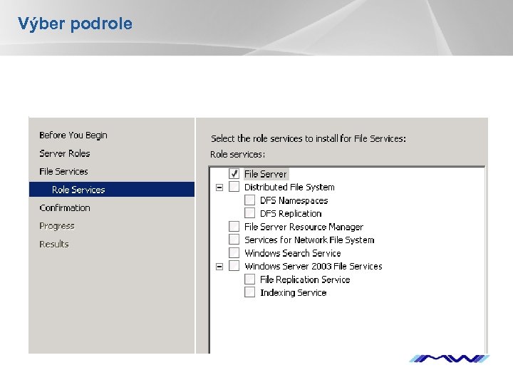 Výber podrole YOUR LOGO 