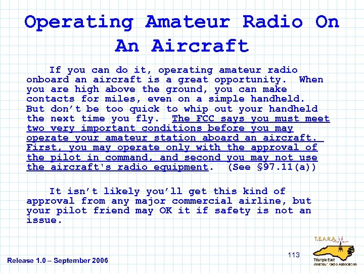 Operating Amateur Radio On An Aircraft If you can do it, operating amateur radio
