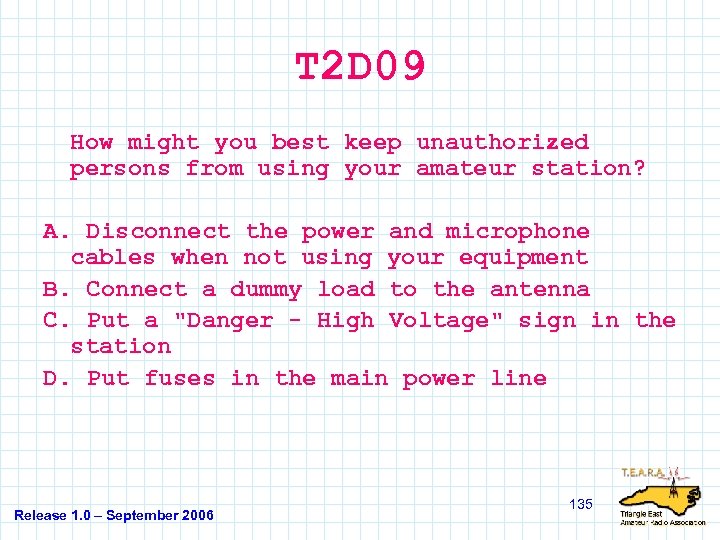 T 2 D 09 How might you best keep unauthorized persons from using your