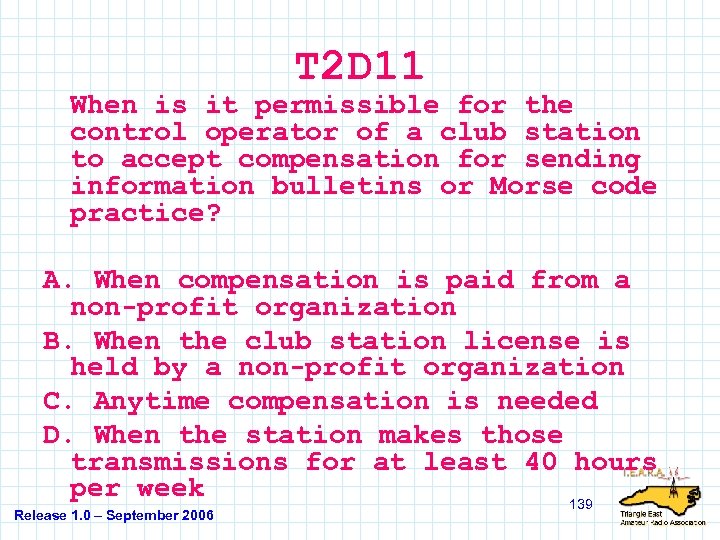 T 2 D 11 When is it permissible for the control operator of a