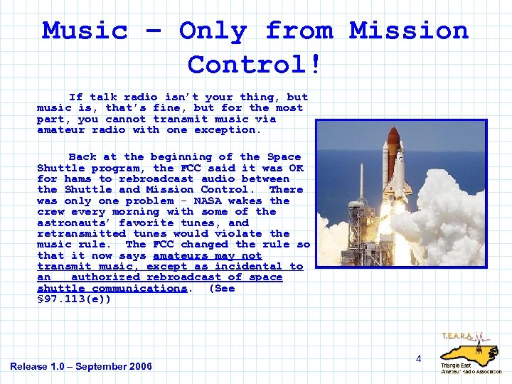 Music – Only from Mission Control! If talk radio isn’t your thing, but music