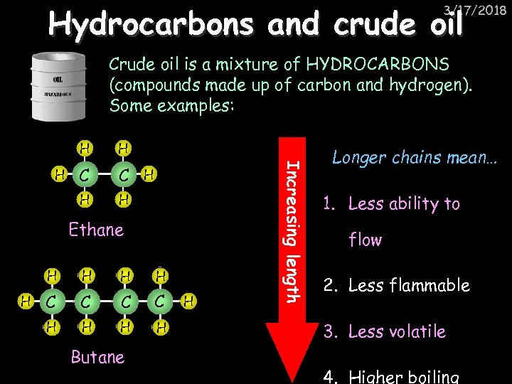 Hydrocarbons and crude oil 3/17/2018 Crude oil is a mixture of HYDROCARBONS (compounds made