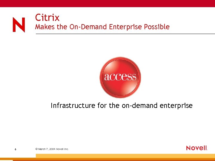 Citrix Makes the On-Demand Enterprise Possible Infrastructure for the on-demand enterprise 6 © March