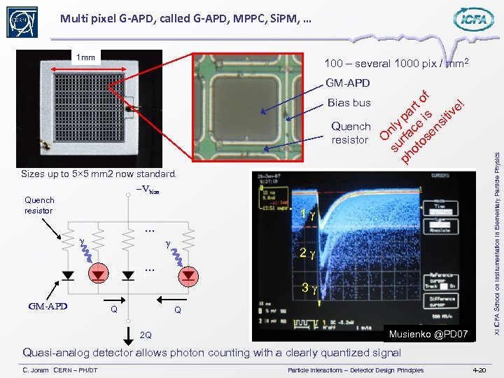 Multi pixel G-APD, called G-APD, MPPC, Si. PM, … 1 mm 100 – several