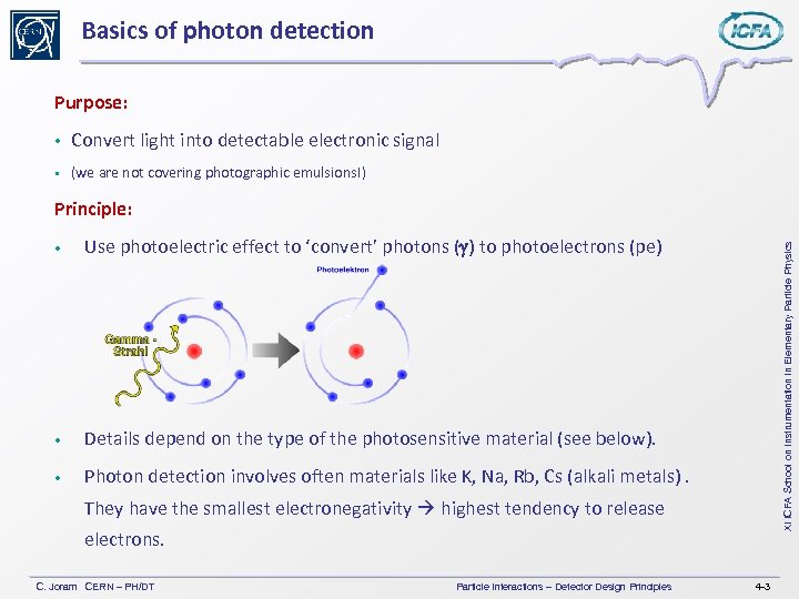Basics of photon detection Purpose: Convert light into detectable electronic signal (we are not