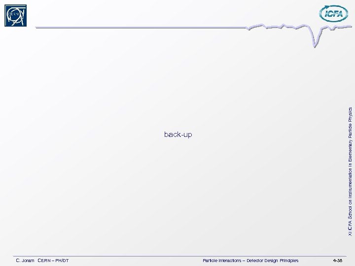 XI ICFA School on Instrumentation in Elementary Particle Physics back-up C. Joram CERN –