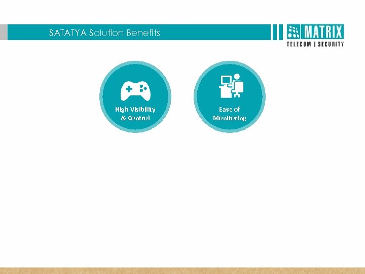  T Matrix SATATYA Three Dimensional Benefits SATATYA Solution Benefits High Visibility & Control