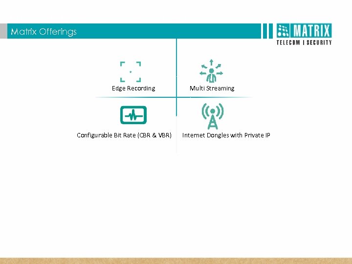  T Matrix SATATYA Three Dimensional Benefits Matrix Offerings Edge Recording Configurable Bit Rate