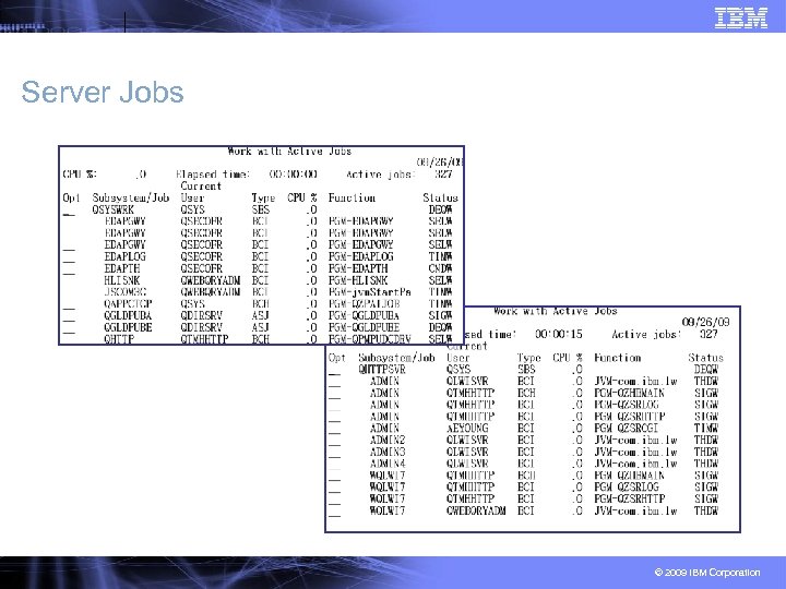 Server Jobs © 2009 IBM Corporation 