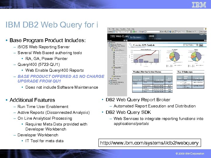 IBM DB 2 Web Query for i • Base Program Product Includes: – i