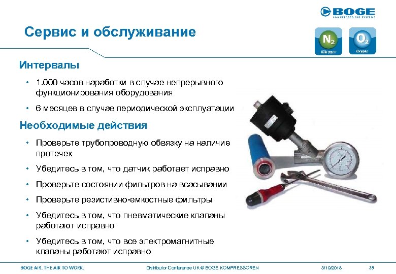Сервис и обслуживание Интервалы • 1. 000 часов наработки в случае непрерывного функционирования оборудования
