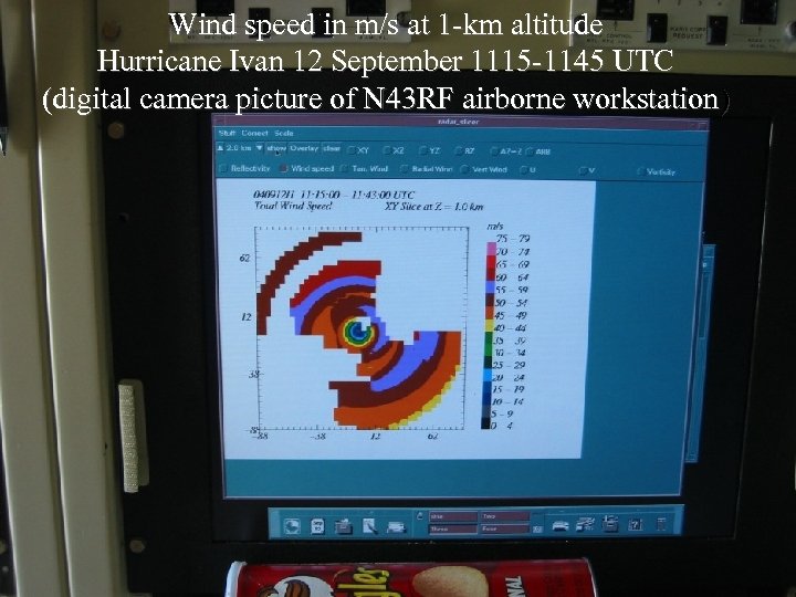 Wind speed in m/s at 1 -km altitude Hurricane Ivan 12 September 1115 -1145