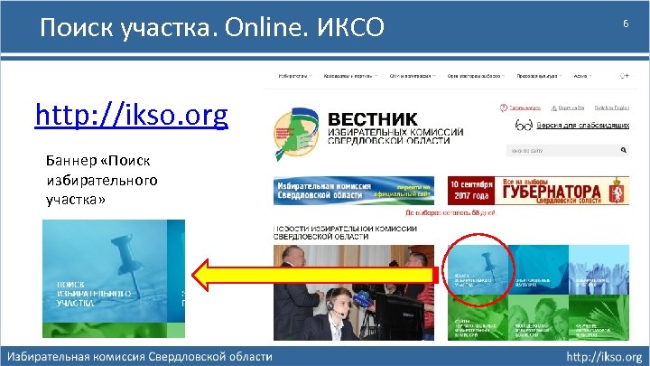 Поиск участка. Online. ИКСО http: //ikso. org Баннер «Поиск избирательного участка» 6 