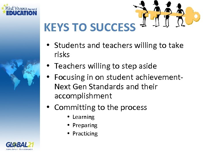 KEYS TO SUCCESS • Students and teachers willing to take risks • Teachers willing