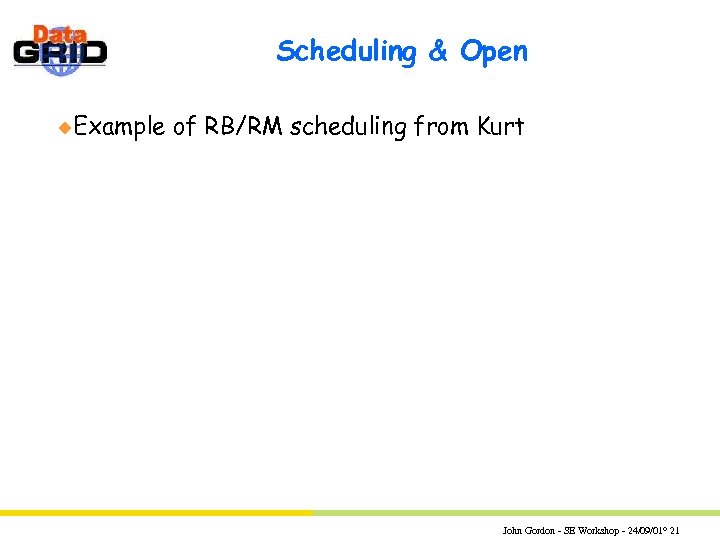 Scheduling & Open u. Example of RB/RM scheduling from Kurt John Gordon - SE
