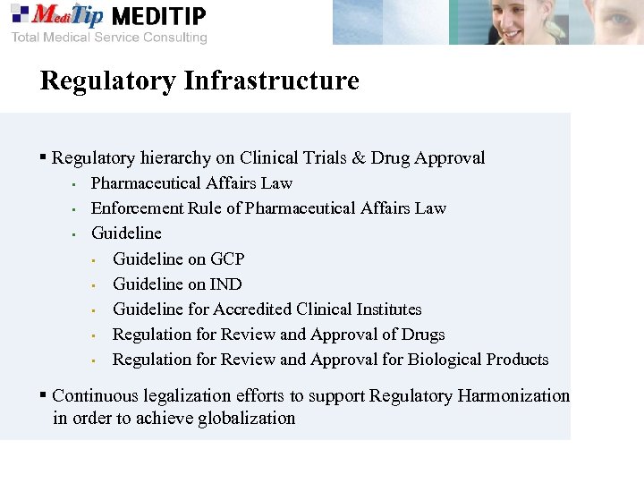 Regulatory Infrastructure § Regulatory hierarchy on Clinical Trials & Drug Approval • • •