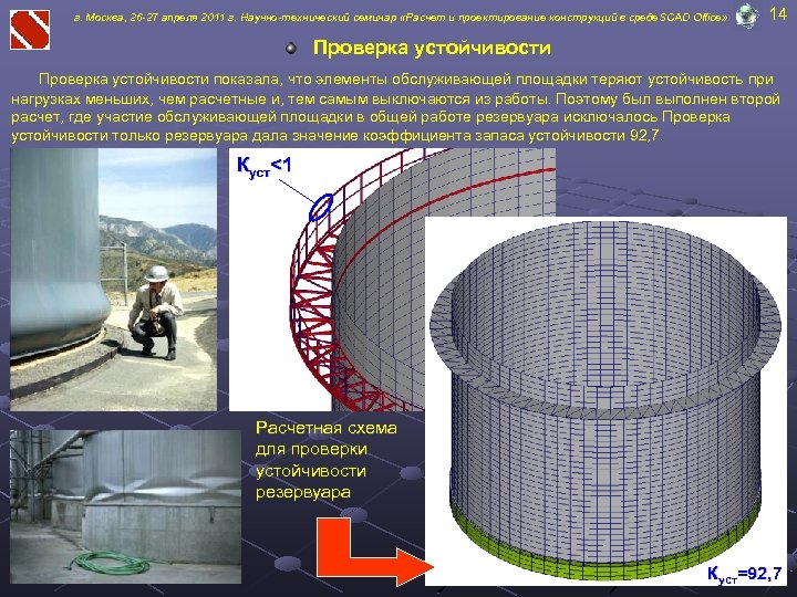 г. Москва, 26 -27 апреля 2011 г. Научно-технический семинар «Расчет и проектирование конструкций в