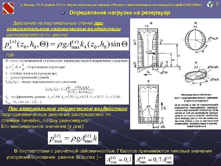 г. Москва, 26 -27 апреля 2011 г. Научно-технический семинар «Расчет и проектирование конструкций в