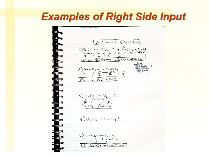 Examples of Right Side Input 