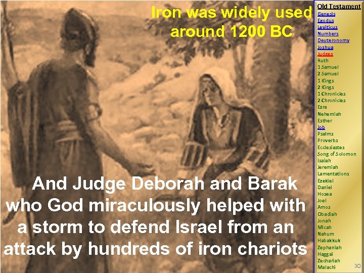 Iron was widely used around 1200 BC And Judge Deborah and Barak who God