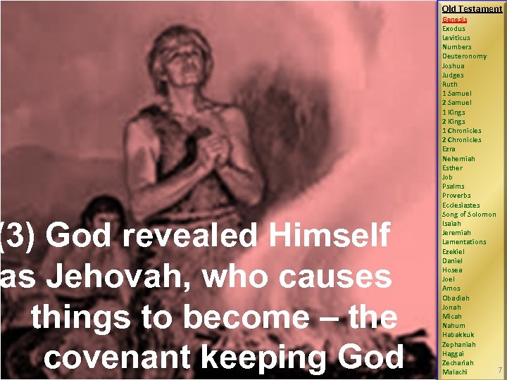 (3) God revealed Himself as Jehovah, who causes things to become – the covenant