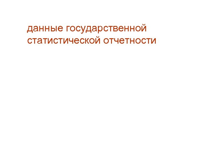 данные государственной статистической отчетности 