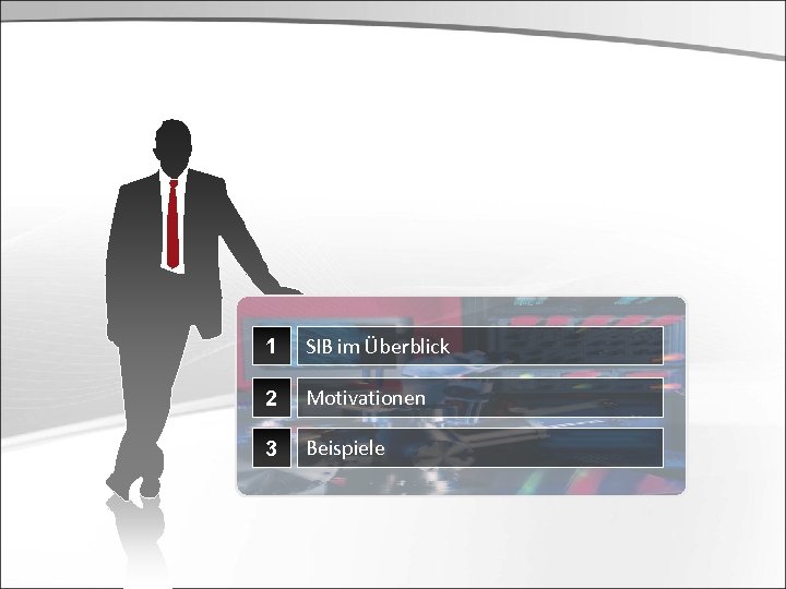 1 SIB im Überblick 2 Motivationen 3 Beispiele 