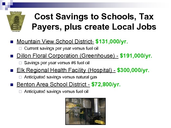 Cost Savings to Schools, Tax Payers, plus create Local Jobs n Mountain View School