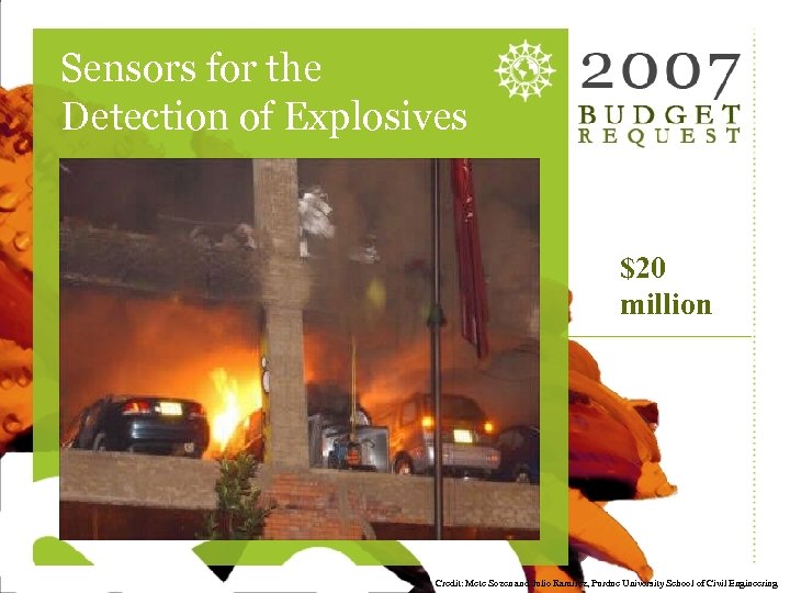 Sensors for the Detection of Explosives $20 million 23 Credit: Mete Sozen and Julio