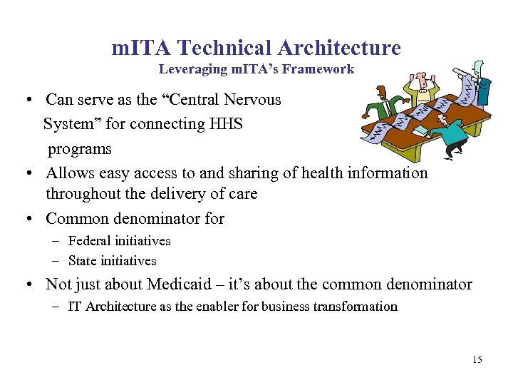 m. ITA Technical Architecture Leveraging m. ITA’s Framework • Can serve as the “Central