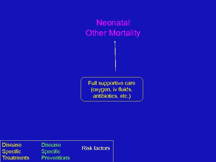 Neonatal Other Mortality Full supportive care (oxygen, iv fluids, antibiotics, etc. ) Disease Specific