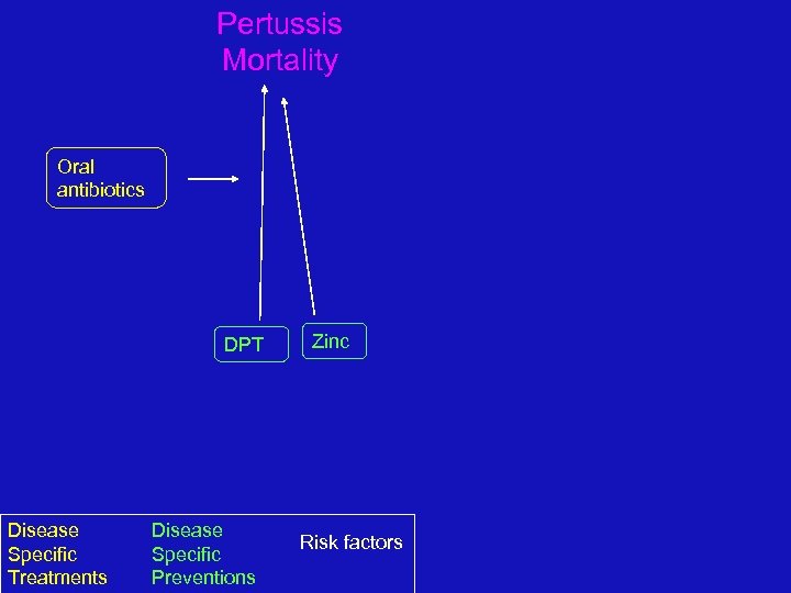 Pertussis Mortality Oral antibiotics DPT Disease Specific Treatments Disease Specific Preventions Zinc Risk factors