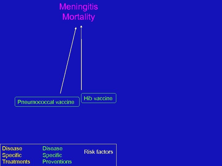 Meningitis Mortality Pneumococcal vaccine Disease Specific Treatments Disease Specific Preventions Hib vaccine Risk factors