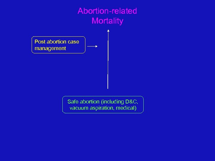 Abortion-related Mortality Post abortion case management Safe abortion (including D&C, vacuum aspiration, medical) 