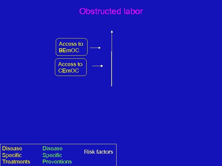 Obstructed labor Access to BEm. OC Access to CEm. OC Disease Specific Treatments Disease