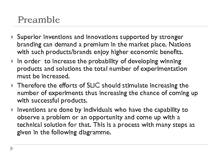 Preamble Superior inventions and innovations supported by stronger branding can demand a premium in