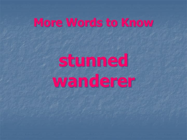 More Words to Know stunned wanderer 