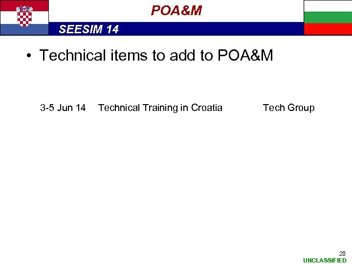 POA&M SEESIM 14 • Technical items to add to POA&M 3 -5 Jun 14