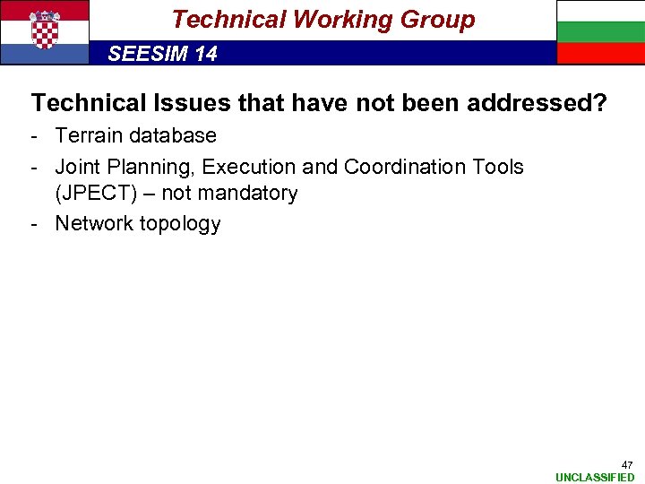 Technical Working Group SEESIM 14 Technical Issues that have not been addressed? - Terrain