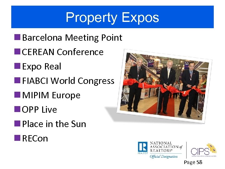 Property Expos n Barcelona Meeting Point n CEREAN Conference n Expo Real n FIABCI