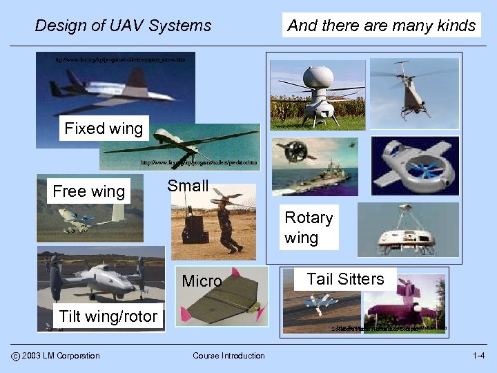 Design of UAV Systems And there are many kinds ttp: //www. fas. org/irp/program/collect/compass_arrow. htm